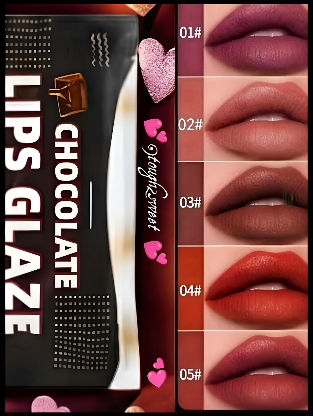 🆕TEMPTATION KISS LAVA CHOCOLATE LIP GLAZE/LIP GLOSS SET/FREE GIFT INCLUDED!